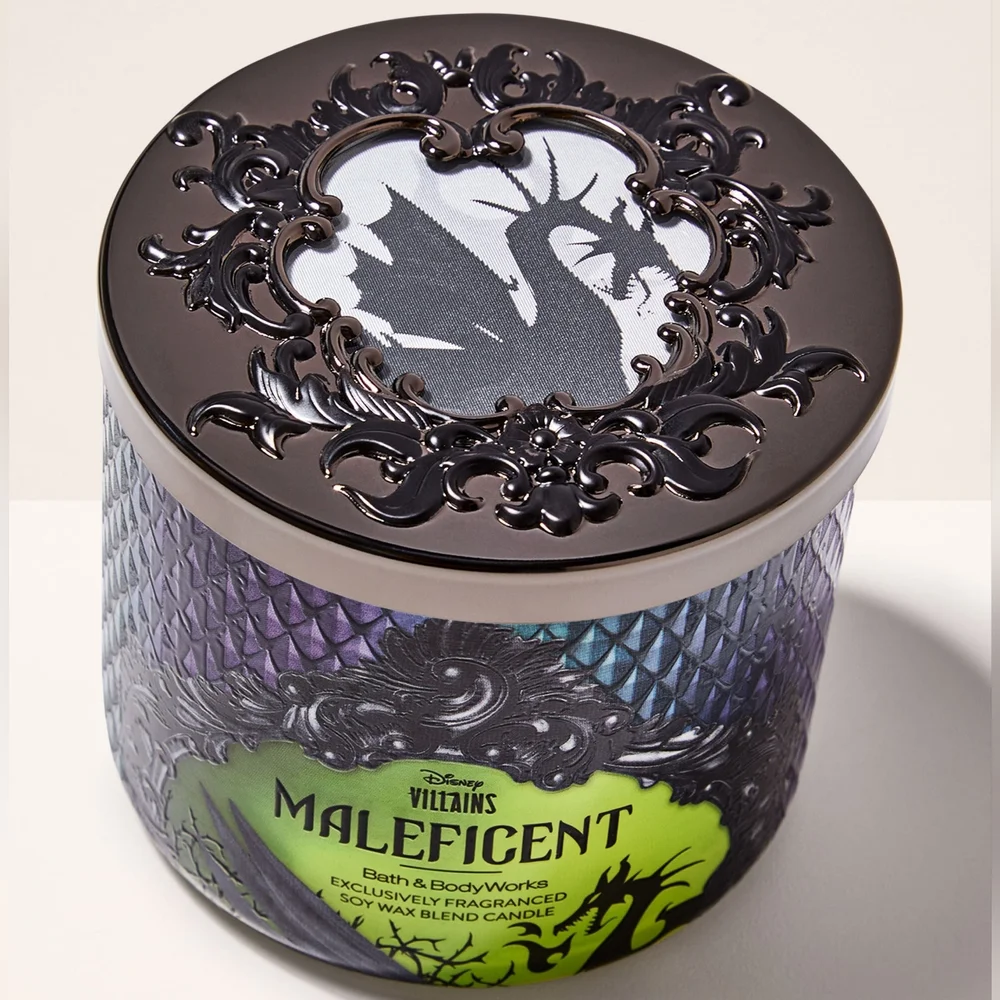 Bath & Body Works Disney Villains Maleficent Fancy Lid 3-Wick Candle New RARE